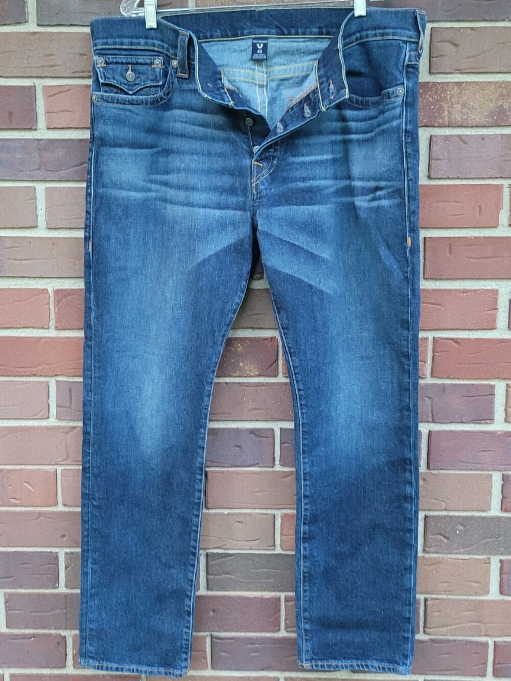 True Religion Rocco Relaxed Skinny Jeans Button Front Mens Size 40 x 32